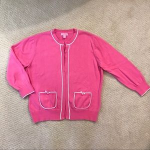 [Lilly Pulitzer] Pink Cardigan with white trim